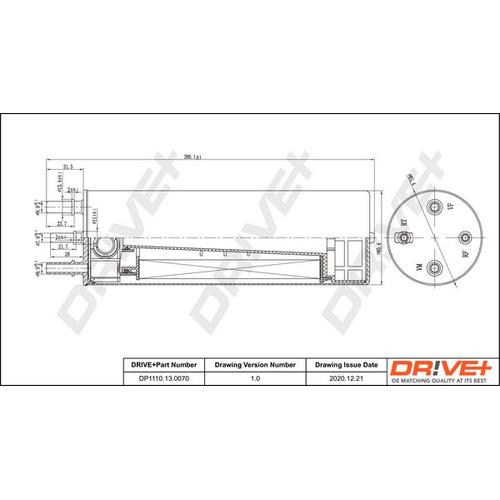 Drive+ Kraftstofffilter 85mm für VAG 7H0127401 7H0127401F 7H0127401B DP1110.13.0070