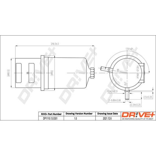 Drive+ Kraftstofffilter 95mm für VAG 2H0127401A 2H0127401B DP1110.13.0301