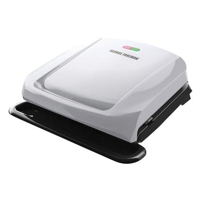 George Foreman 4 Serving Electric Indoor Grill and Panini Press Silver - 12 in x 12 in