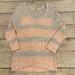 Free People Sweaters | Free People Lt Gray Lt Pink High Low Long Sleeve Sweaters Neck Sweater Sz Small | Color: Gray/Pink | Size: S