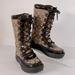 Coach Shoes | Coach Peggey Winter Lace-Up Fleece Lined Signature Khaki Women’s Size 5b Boots | Color: Black/Brown | Size: 5