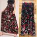 Anthropologie Skirts | Isla Maude Floral Velvet Burnout Skirt A Line Maxi Boho Gypsy Goth Romantic 90s | Color: Black/Red | Size: Lp