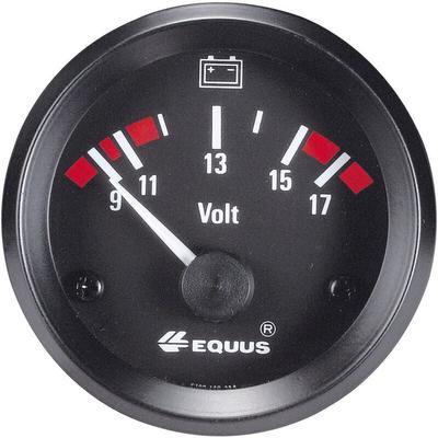 Equus - 842060 Kfz Einbauinstrument Voltmeter Messbereich 9 - 17 v Standart Gelb, Rot, Grün 52 mm