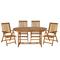 Möbilia 5-tlg. Garten-Sitzgruppe | 1 Tisch, 4 Stühle | klapp- und verstellbar | Akazie-Holz natur | 31020015 | Serie GARTEN