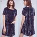 Anthropologie Dresses | Anthropologie Floreat Blue Crushed Velvet Mini Dress - S Nwot | Color: Blue | Size: S