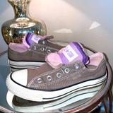 Converse Shoes | Converse Chuck Taylor All Star- Grey Slip On Low Top, Size 6 Women | Color: Gray/Purple | Size: 6