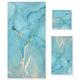 ALAZA Bath Towels Set of 3, Microfibre Towel Bathroom Linen Marble Abstract Fluid Art Blue Towels Set Gift with 1 Face Towel 1 Hand Towel 1 Bath Towel Sheet, Absorbent Bathroom Accessories