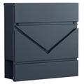 SONGMICS Post Box, Wall Mounted Letterbox, Mailbox,Anthracite Grey GMB054G01