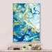 Mercer41 Classic Blue Gold Marble Metal in Blue/Green/Yellow | 32 H x 16 W x 1 D in | Wayfair FD59B51CD68247C997C286C821EE5B31