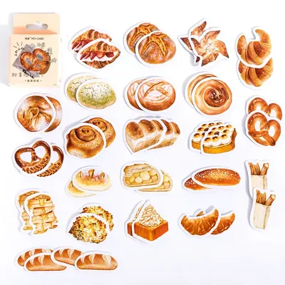 Autocollants décoratifs en papier pour scrapbooking divers stickers kawaii adorables toast pour