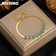 DIEYURO – Bracelet à motif d'oeil bleu en acier inoxydable 316L pour femmes Bijoux de poignet de