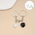 Love Design Crystal Quartz Stone Key Ring Coussins Key Ring Magnetic Button Equifor Couple