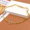 Colliers en pierre de Citrine naturelle irrégulier cristaux perles de gravier collier de couleur