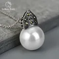 Annie Fun-Collier pendentif en nacre naturelle pour femme véritable argent regardé 925 créateur