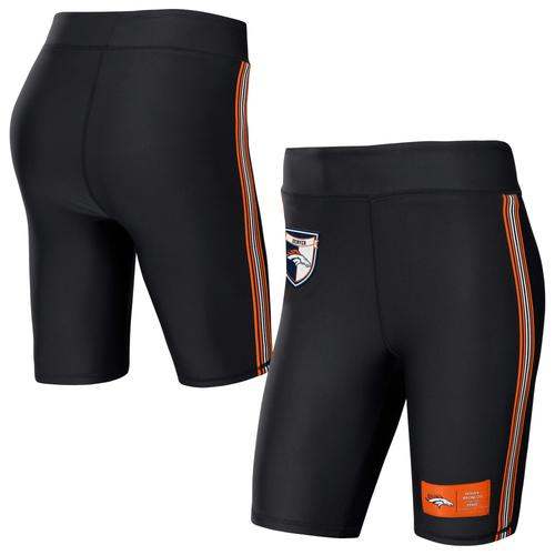 Damenbekleidung von Erin Andrews Schwarze Denver Broncos Biker-Shorts