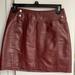 Free People Skirts | Free People Maroon Faux Leather Skirt | Color: Brown/Red | Size: 0