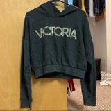 Victoria's Secret Tops | Euc Victoria’s Secret Victoria’s Sport Cropped Hoodie | Color: Black | Size: L