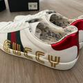 Gucci Shoes | Gucci Ace Guccy Leather Sneaker Size 10 | Color: White | Size: 10