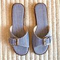 J. Crew Shoes | J Crew Gretchen Gingham Buckle Slides / Slip-On Shoes, Womens Size 6, Euc | Color: Blue/White | Size: 6