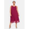 Partykleid SHEEGO "Große Größen", Damen, Gr. 42, Normalgrößen, lila (himbeere), Obermaterial: 100% Polyester;Futter: 100% Polyester, unifarben, elegant, figurumspielend knieumspielend, Rundhals, ohne Ärmel, Kleider Partykleid, in figurumspielender...