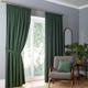 Fusion Dark Green Pencil Pleat Curtains, Blackout Curtains W66 x L54 (168 x 137cm) for Living Room and Bedroom, Thermal Curtains, Emerald Green Curtains, Dijon