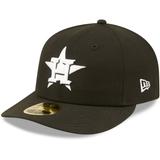 Men's New Era Houston Astros Black & White Low Profile 59FIFTY Fitted Hat