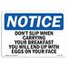 SignMission OSHA Notice - Don"t Slip When Carrying Your Breakfast Sign Aluminum/Plastic in Black/Blue/Gray | 18 H x 24 W x 0.1 D in | Wayfair