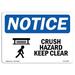 SignMission Crush Hazard Keep Clear Sign Aluminum/Plastic in Black/Blue/Gray | 18 H x 24 W x 0.1 D in | Wayfair OS-NS-A-1824-L-10847