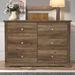 Kepner 6 Drawer 46.3" W Double Dresser Wood in Brown | 32.23 H x 46.4 W x 17 D in | Wayfair KEPNER 6 DRAWER DRESSER - KO