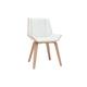 Design-Stuhl weiß und helles Holz melkior - Holz hell / Weiß