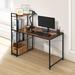 17 Stories Laptop Stand Writing Table w/ Display Bookshelf Wood/Metal in Black/Brown | 47 W x 25 D in | Wayfair A7709E8A21374DDDB7F7029FA68A4379