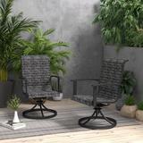 Winston Porter Estle Patio Dining Armchair in Gray/Black | 39 H x 26.8 W x 24 D in | Wayfair 0098506494A045AE845BEFFEDF0A62B9