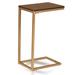 25.25" Brown and Gold Computer Tray Table with Rectangular Top