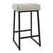 26 Inch Backless Counter Stool with Leatherette Seat, Set of 2, Light Gray