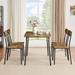 VECELO Dining Table Set, Kitchen Table with 4 Chairs, Metal and Wood Rectangular 5-Piece Dining Table