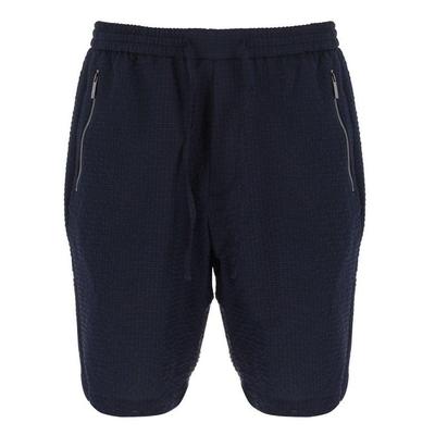 Seersucker Board Shorts - Blue - Emporio Armani Beachwear