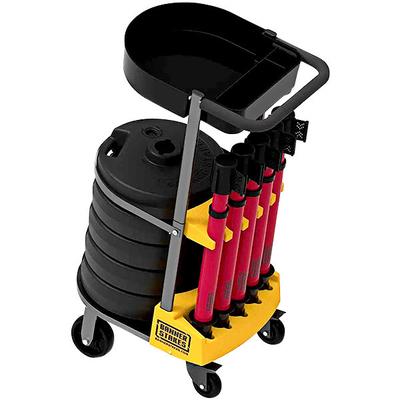Banner Stakes PLUS Red "Stay Behind the Line" Barricade System with Tray PL4012T