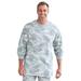 Men's Big & Tall Heavyweight Thermal Underwear Crewneck Tee by KingSize in Grey Camo (Size 4XL) Long Underwear Top