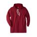 Men's Big & Tall Fleece longer-length pullover hoodie by KingSize in Burgundy Marl (Size 2XL)