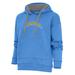 Women's Antigua Powder Blue Los Angeles Chargers Victory Chenille Pullover Hoodie