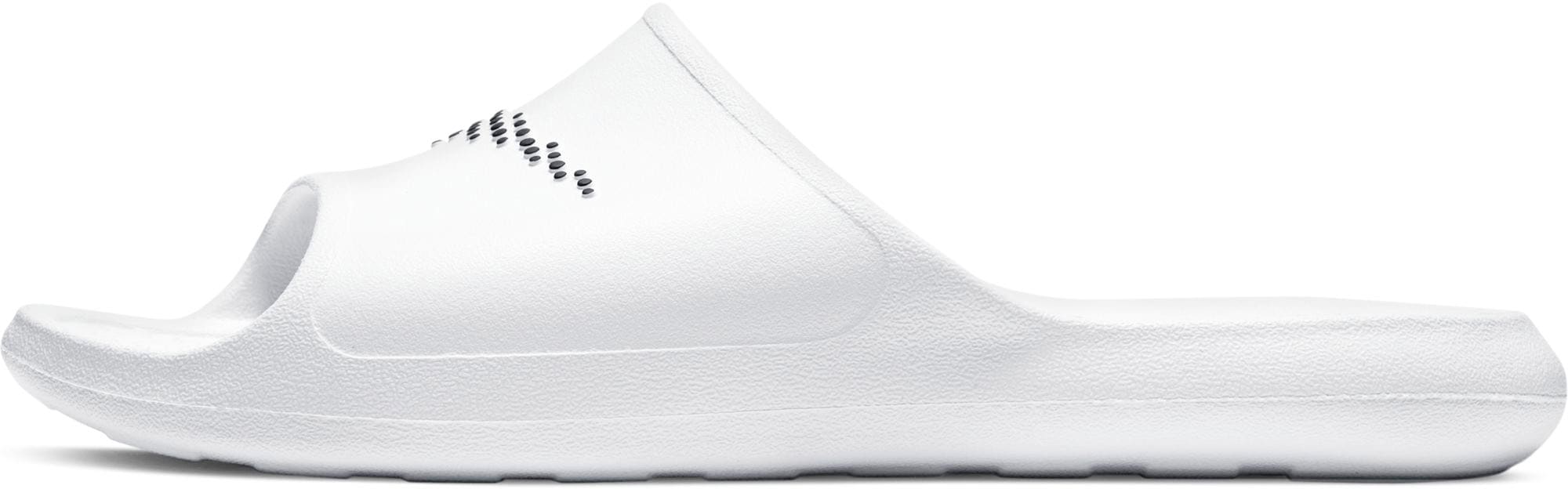 Badesandale NIKE SPORTSWEAR "VICTORI ONE SHOWER SLIDE", Herren, Gr. 46, schwarz-weiß (weiß, schwarz), Synthetik, kontrastfarbene Details, unifarben, Schuhe Schlappen Badeschuh Badelatschen Pantolette Sommerschuh