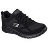 Sneaker SKECHERS "BURNS-AGOURA", Herren, Gr. 47,5, schwarz, Leder, Textil, unifarben, sportlich, Schuhe, im monochromen Look, Freizeitschuh, Halbschuh, Schnürschuh