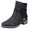 Winterstiefelette RIEKER, Damen, Gr. 40, schwarz, Lederimitat, elegant, Schuhe, mit Zierkordel und slouchy Schaft