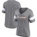 Women's Fanatics Branded Heather Gray Cleveland Browns Give It All Half-Sleeve Tri-Blend V-Neck T-Shirt