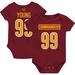 Newborn & Infant Chase Young Burgundy Washington Commanders Mainliner Player Name Number Bodysuit