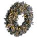 Primrue 30" Frosted Douglas Fir Artificial Pre-Lit Wreath, Warm White 3Mm Low Voltage LED Wide Angle Lights. in Green/White | Wayfair