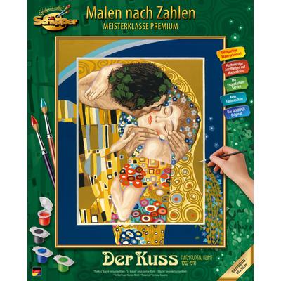 Malen nach Zahlen SCHIPPER "Meisterklasse Premium - Der Kuss Gustav Klimt (1862 1918)" Malvorlagen bunt Kinder Made in Germany