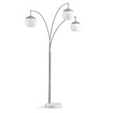 Metro 84"H 3-Light LED Dimmable Arch Floor Lamp with LED Vintage Bulbs