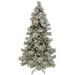 6.5ft Pre-lit Artificial Snowy Yorkshire Hinged Tree, 650 Clear Lights-UL - 6.5 ft