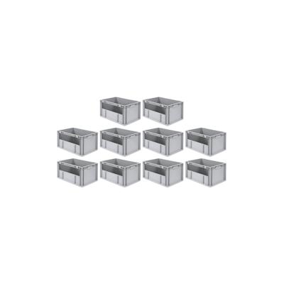 PROREGAL 10x Eurobox NextGen Insight | HxBxT 32x40x60cm | 65 Liter | Seite offen | Eurobehälter, Transportbox, Transportbehälter Image
